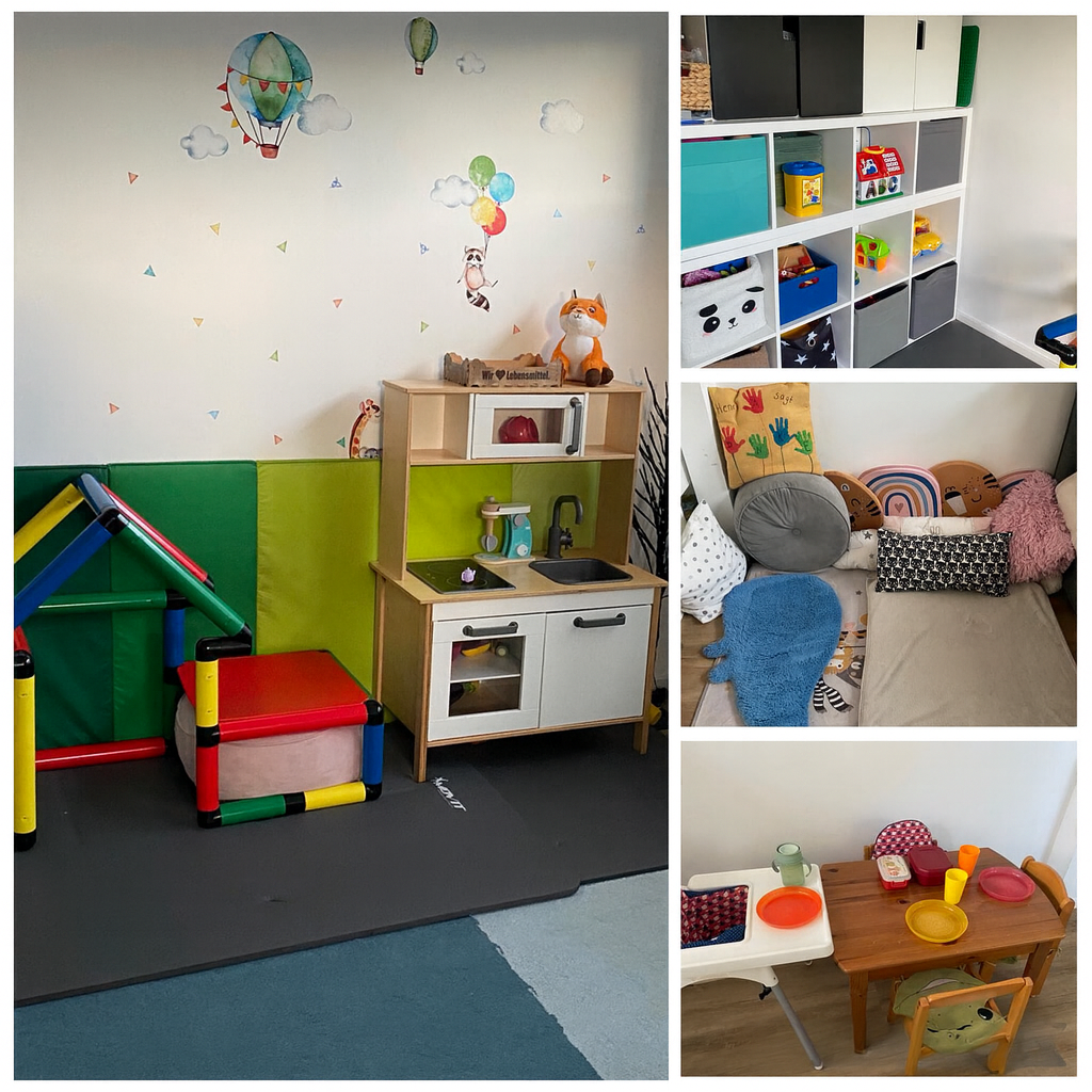 Heller, kindgerechter Raum mit Spielbereich
